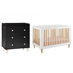 Babyletto Lolly Cot + Mattress + Dresser -Baby Care Shop 102754 SD WNT BKNT