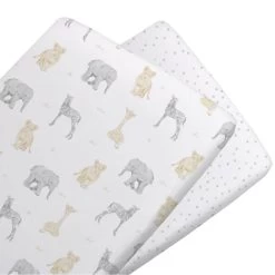 Living Textiles Savanna Bassinet Fitted Sheet Jersey 2pk