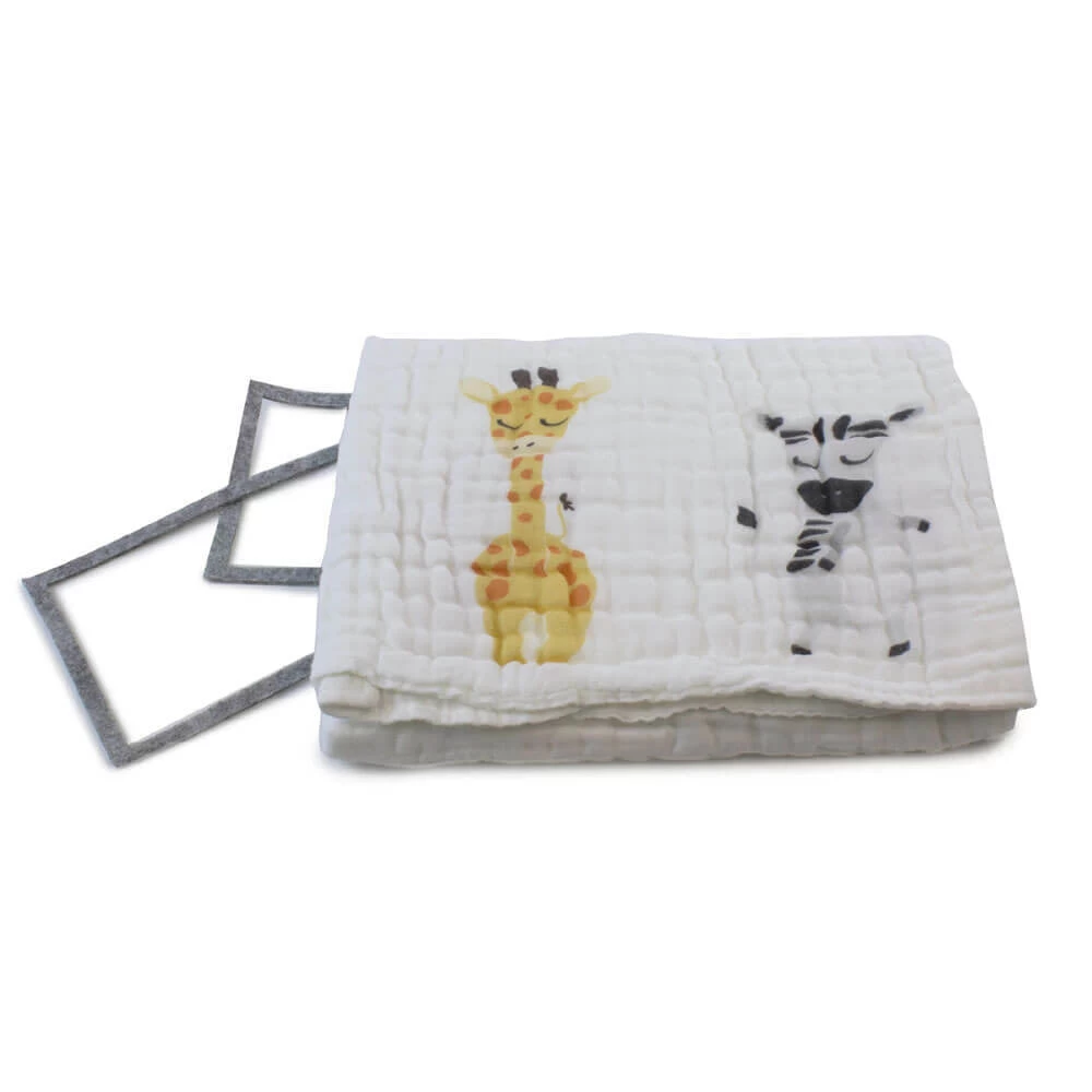 Bubba Blue Zoo Animals Milestone Muslin Blanket 3 Bubba Blue Zoo Animals Milestone Muslin Blanket