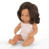Miniland Brunette Caucasian Baby Doll 38cm -Baby Care Shop 123398