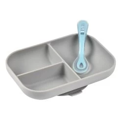 Beaba Silicone Suction Divided Plate & Spoon