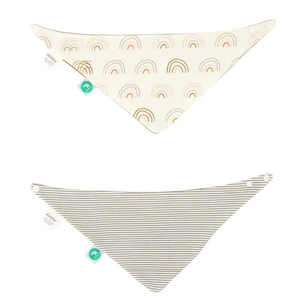 All4Ella Bandana Bibs 2pk Earth Rainbow 4 All4Ella Bandana Bibs 2pk Earth Rainbow - Image 2