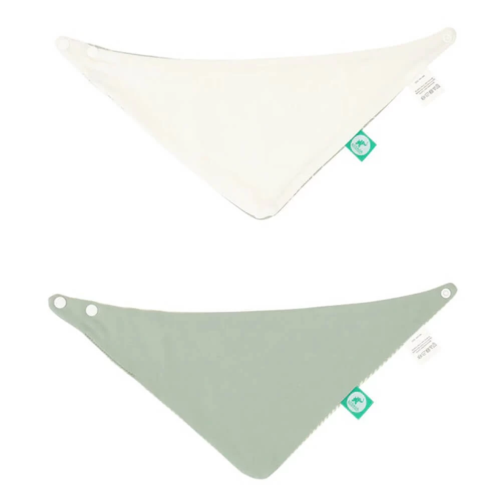 All4Ella Bandana Bibs 2pk Sage Dino 5 All4Ella Bandana Bibs 2pk Sage Dino - Image 3