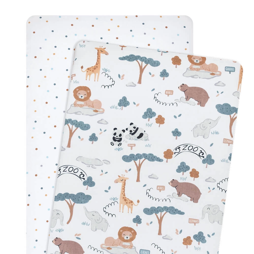 Lolli Living Day At The Zoo Bedside Sleeper Fitted Sheet 3 Lolli Living Day At The Zoo Bedside Sleeper Fitted Sheet