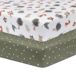 Living Textiles Forest Retreat Cot Fitted Sheet Jersey 2pk