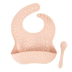 All4Ella Silicone Bib With Spoon & Reusable Bag Sand