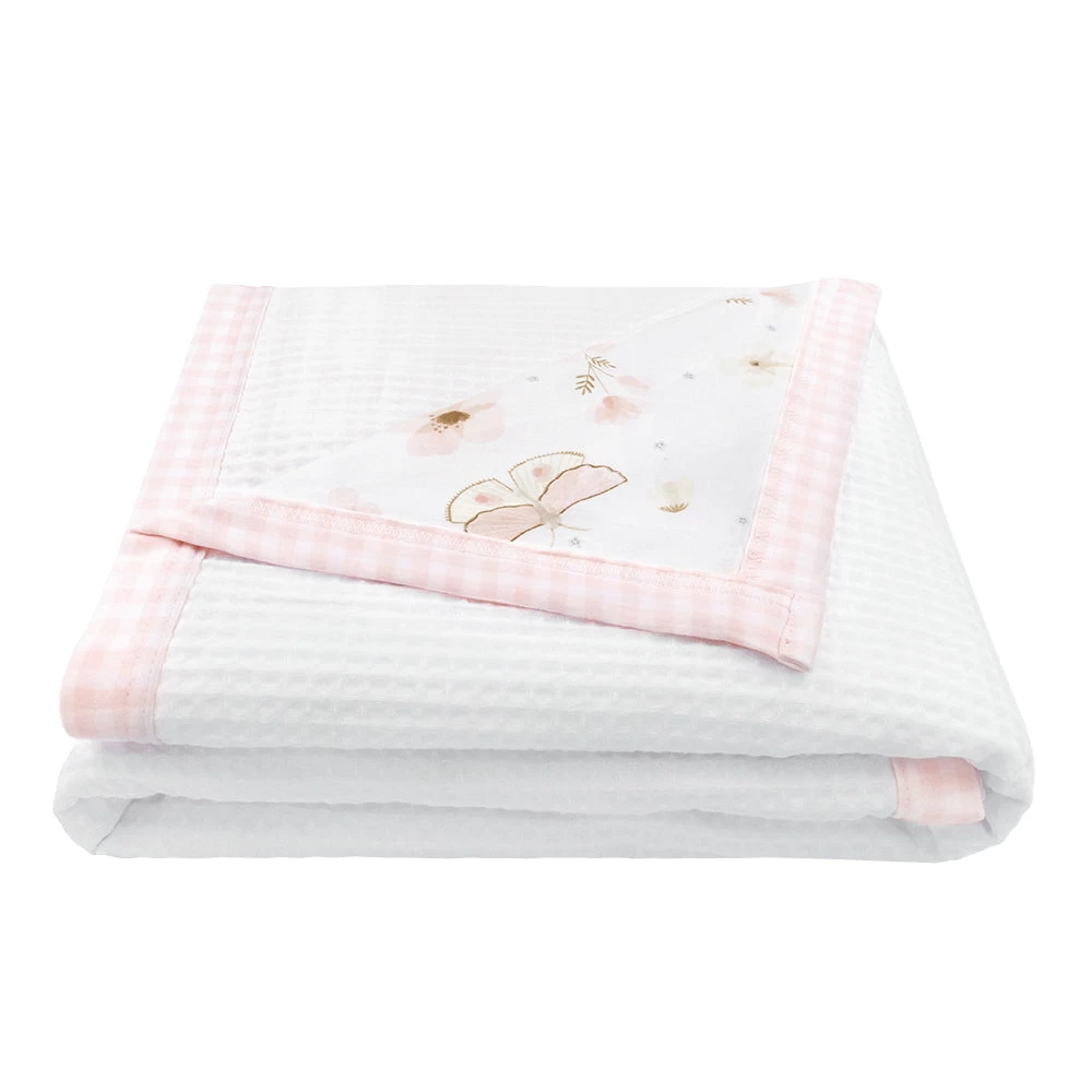 Living Textiles Butterfly Garden Cot Waffle Blanket 3 Living Textiles Butterfly Garden Cot Waffle Blanket