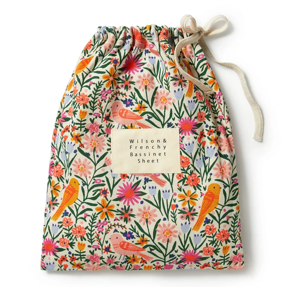 Wilson & Frenchy Organic Bassinet Sheet Birdy Floral 6 Wilson & Frenchy Organic Bassinet Sheet Birdy Floral - Image 4