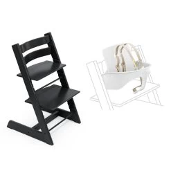 Stokke Tripp Trapp Chair + Baby Set -Baby Care Shop 131731 BK WH
