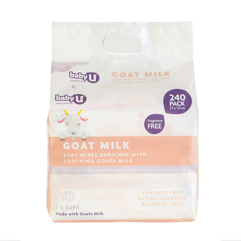 Baby U Goats Milk Baby Wipes 240pk 3 Baby U Goats Milk Baby Wipes 240pk